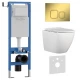 Комплект 3в1 IBERICA BLANCA инсталляция SILENCIO MINI, унитаз BILBAO ALTO белый, кнопка смыва ESTI-Q золото глянцевое (IB.001M.BLA.231.836)