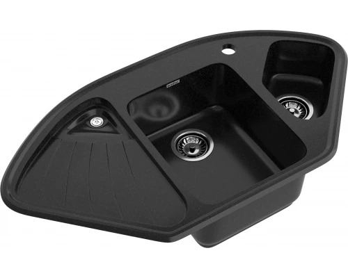 GRANFEST Мойка композит CORNER  GF-C--1040E угловая 1039*560мм  черный  арт.GF-