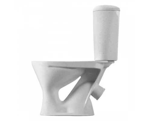 Унитаз-компакт "Версия" наклонный выпуск, с кнопочной арматурой и сиденьем, крап на белом  SANTERI