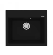 Кухонная мойка Lemark HANKA 570 врезная прямоугольная из кварцгранита, Антрацит 
