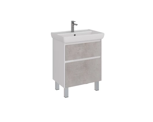 Тумба Lemark COMBI 70 см под 1 раковину, подвесная/напольная, 2 ящика, цвет фасада: Бетон, цвет корп