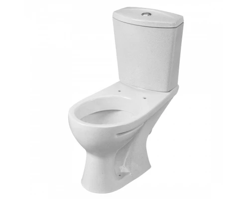 Унитаз-компакт "Ультра" косой выпуск с кнопочной арматурой и сиденьем,крап на белом