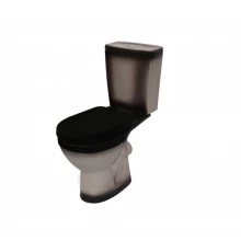 РИО Унитаз-компакт горизонт. вып., 2-х реж. арматура "Уклад", сид. полипр. "Уклад", черный, ROSA