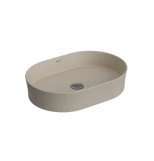 Раковина Ego SL накладная овал, 55x38 см, без отверстия под смеситель, жасмин матовый, BERGES