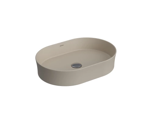 Раковина Ego SL накладная овал, 55x38 см, без отверстия под смеситель, жасмин матовый, BERGES