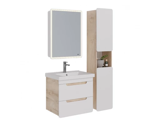 Тумба Lemark OLIVIA 65 см под 1 раковину, подвесная, 2 ящика, цвет корпуса: Дуб кантри, цвет фасада: