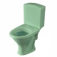Унитаз-компакт "Вест" косой выпуск, с кнопочной арматурой и сиденьем, салатовый SANTERI