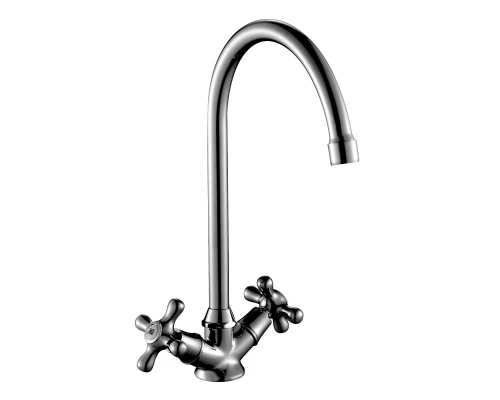 H02 Смеситель для кухни, выс.пов.излив 165мм, р/ДВ, хром, ROS, H02-72R