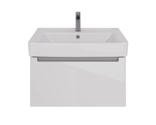 Тумба Lemark BUNO MINI 80 см под 1 раковину, подвесная, 1 ящик, цвет планки: Серый, цвет корпуса, фа