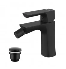 Ursus Смеситель для биде, пов.аэратор 130мм дон.клап.Click/Clack, р/ОД, черный, LM, LM7208BL