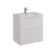 Тумба Lemark VEON 60 см под 1 раковину, подвесная/напольная, 2 ящика, цвет корпуса, фасада: Белый гл