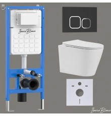 Комплект 3в1 IBERICA BLANCA инсталляция SILENCIO, унитаз BURGOS ALTO белый, кнопка смыва ESTI-Q черный матовый (IB001.BRA.231.832)