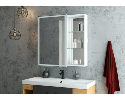 Зеркало-шкаф Aperio LED 800х800 левый с розеткой