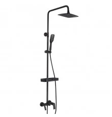 Tropic Смеситель для ванны-душа, пов.аэратор верх.лейка'Троп.дождь',р/ОД, черный, LM, LM7002BL