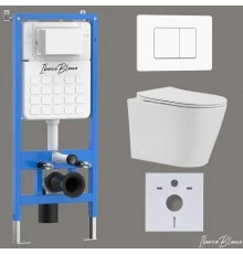 Комплект 3в1 IBERICA BLANCA инсталляция SILENCIO, унитаз BURGOS ALTO белый, кнопка смыва INOX-C белый матовый (IB001.BRA.231.111)