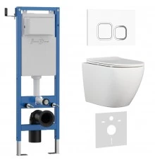 Комплект 3в1 IBERICA BLANCA инсталляция SILENCIO MINI, унитаз BILBAO ALTO белый, кнопка смыва ESTI-Q белый глянцевый (IB.001M.BLA.231.831)