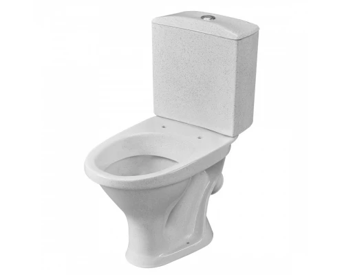 Унитаз-компакт "Вест" наклонный выпуск, с кнопочной арматурой и сиденьем, крап на белом. SANTERI