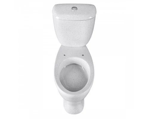 Унитаз-компакт "Воротынский" косой выпуск, с кнопочной арматурой и сиденьем, крап на белом SANTERI