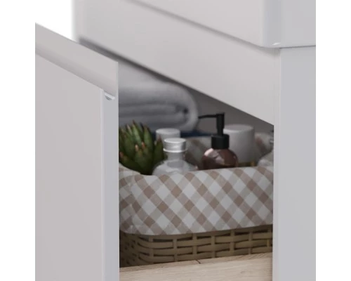 Тумба Lemark VEON MINI 70 см под 1 раковину, подвесная,1 ящик, цвет корпуса, фасада: Белый глянец  