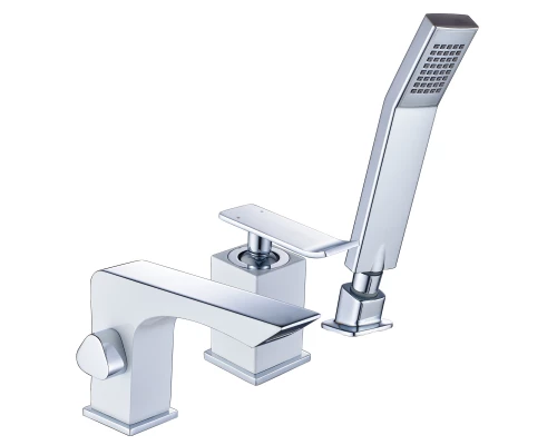 Contest Смеситель на борт ванны, на борт 3отв лейка., р/ОД, хром/белый, LM, LM5845CW