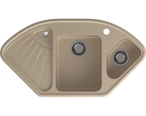 GRANFEST Мойка композит CORNER  GF-C--1040E угловая 1039*560мм  песочный арт.GF-