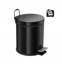 Ведро-контейнер для мусора с педалью 5 л, микролифт, черное,  BERGES