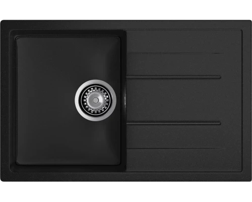 GRANFEST Мойка композит QUADRO GF-Q--780L  чаша с крылом 780*500 мм  черный арт.GF-