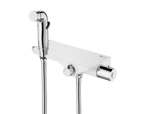 Solo Смеситель для биде, гигиен.душ на стену держ.на теле, Терм хром/белый, LM, LM7169CW