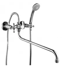 G02 Смеситель для ванны, круг.пов.излив 350мм с держ-м на теле, р/ДВ, хром, ROS, G02-84