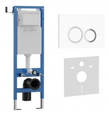 Комплект 2в1 IBERICA BLANCA инсталляция SILENCIO MINI, кнопка смыва ESTI-O белый глянцевый (IB.001M.821)