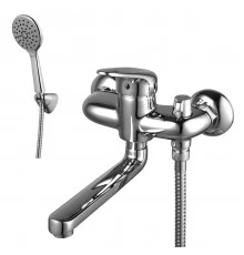 Luna Смеситель для ванны, плоск.пов.излив 240мм боковой дивертор лейка, р/ОД, хром, LM, LM4114C