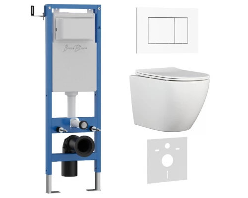 Комплект 3в1 IBERICA BLANCA инсталляция SILENCIO MINI, унитаз BILBAO ALTO белый, кнопка смыва ESTI-S белый глянцевый (IB.001M.BLA.231.855)