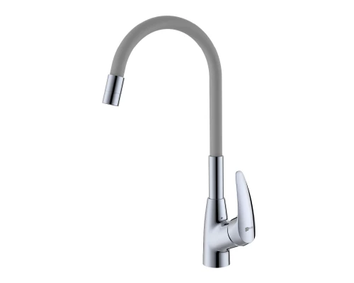 Linara Смеситель для кухни, гиб.излив 261мм, р/ОД, хром/серый, LM, LM0415C-Gray