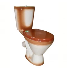 ЭЛЕГАНТ Унитаз-компакт косой вып., нижн. подвод, с арм. и сид."Уклад", крепл., коричневый. ROSA