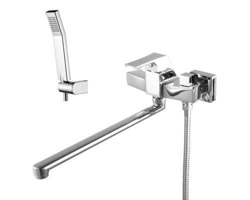 Unit Смеситель для ванны, плоск.пов.излив 350мм боковой дивертор лейка, р/ОД, хром, LM, LM4517C