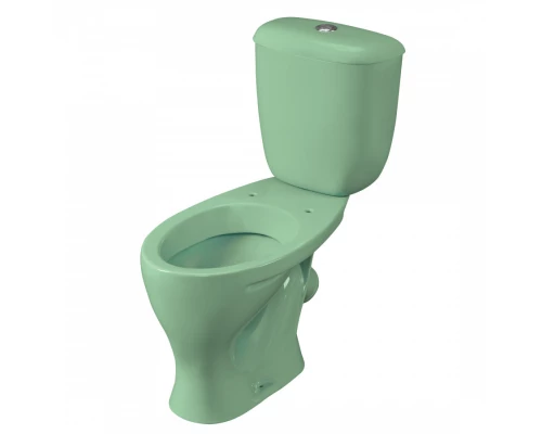 Унитаз-компакт "Воротынский" косой выпуск, с кнопочной арматурой и сиденьем, салатовый  SANTERI