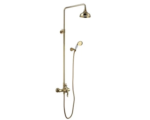 Brava Смеситель для ванны-душа, без излива верх.лейка 'Троп.дождь' лейка, р/ОД, золото, LM, LM4760G