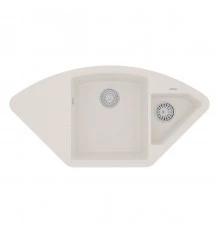 Кухонная мойка Lemark IRKANA 980 врезная угловая с доп. чашей и крылом из кварцгранита, Жасмин 