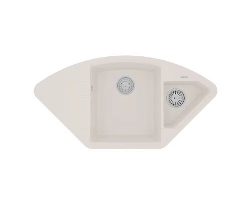 Кухонная мойка Lemark IRKANA 980 врезная угловая с доп. чашей и крылом из кварцгранита, Жасмин 