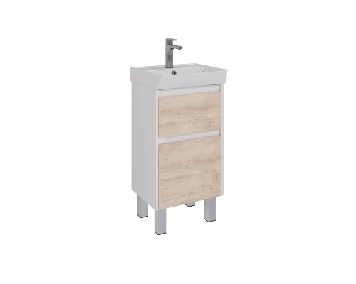 Тумба Lemark COMBI 45см под 1 раковину, подвесная/напольная, 2 ящика, цвет фасада: Дуб кантри, цвет 