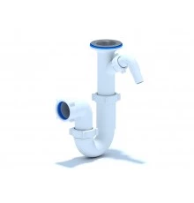 Сифон Ани 1 1/2"*40 прямоточный с отводом ст. машины, ANI PLAST