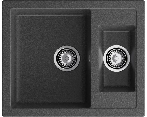 GRANFEST Мойка композит QUADRO GF-Q--610K 1.5-чаши. 610*500мм графит арт.GF-