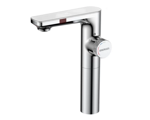 Смеситель для раковины MORANS сенсорный высокий, хром глянцевый, BERGES
