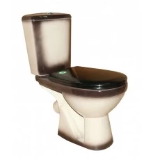 КОМФОРТ Унитаз-компакт (КОМФОРТ+) с арматурой, сиденьем, креплением, черный ROSA