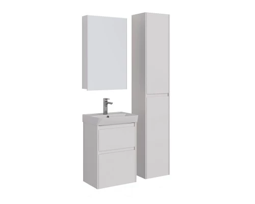 Тумба Lemark COMBI 50 см под 1 раковину, подвесная/напольная, 2 ящика, цвет корпуса, фасада: Белый г