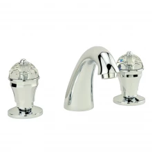 Смеситель для раковины Migliore Prestige Crystal 30858 на 3 отверстия, глянцевый хром