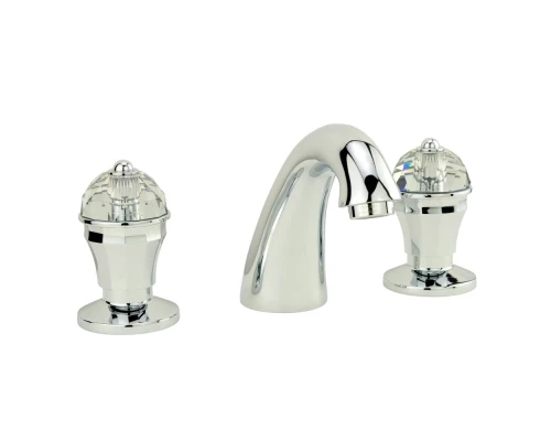 Смеситель для раковины Migliore Prestige Crystal 30858 на 3 отверстия, глянцевый хром