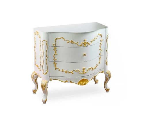 Тумба Migliore Milady 28425 Bianco Opaco декор золото
