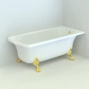 Ванна Migliore Olivia 25447 угловая 174х80 см на лапах Lux, золото