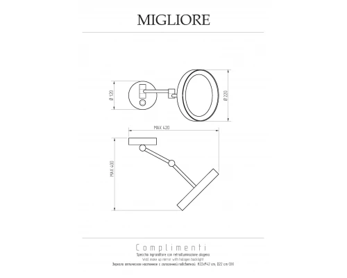 Косметическое зеркало Migliore Complementi 21977 бронза
